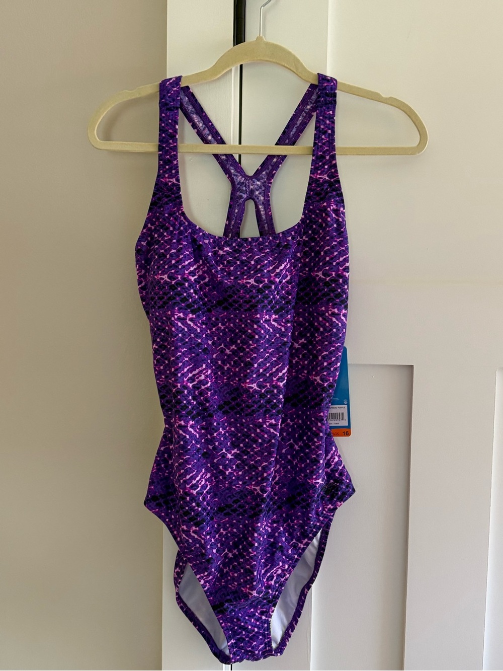NWOT Speedo Purple Patterned One-Piece Swimsuit